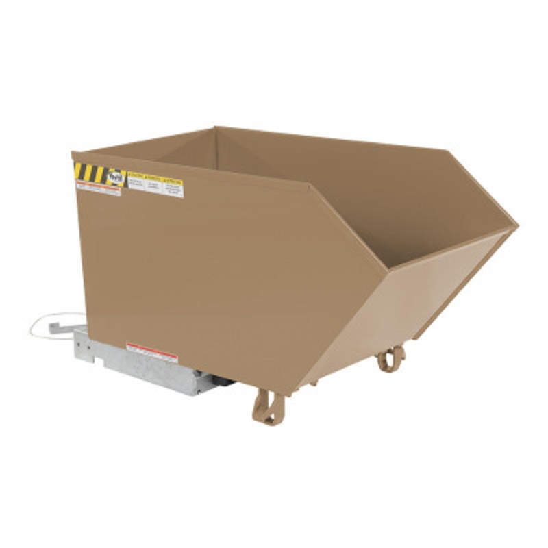 Steel Low Profile Self Dumping Hopper, 1/2 Cu Yd, 2000 lb., Tan