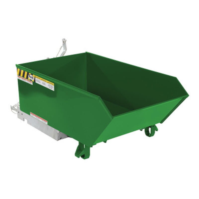 Steel Low Profile Self Dumping Hopper, 1/4 Cu Yd, 6000 lb., Green