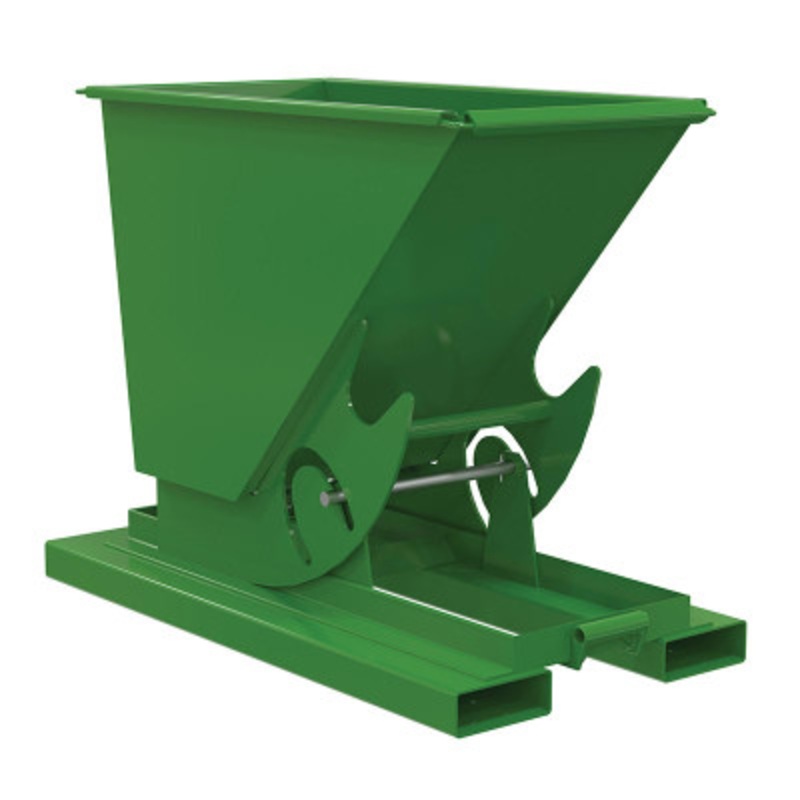 Steel No Bump and Dump Hopper, 1/3 Cu Yd, 4000 lb., Hunter Green