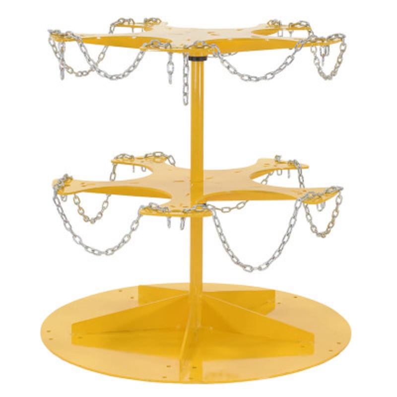 5 Gallon Pail Carousel Rack, 10 Pails 350 lbs. Per Shelf, Yellow