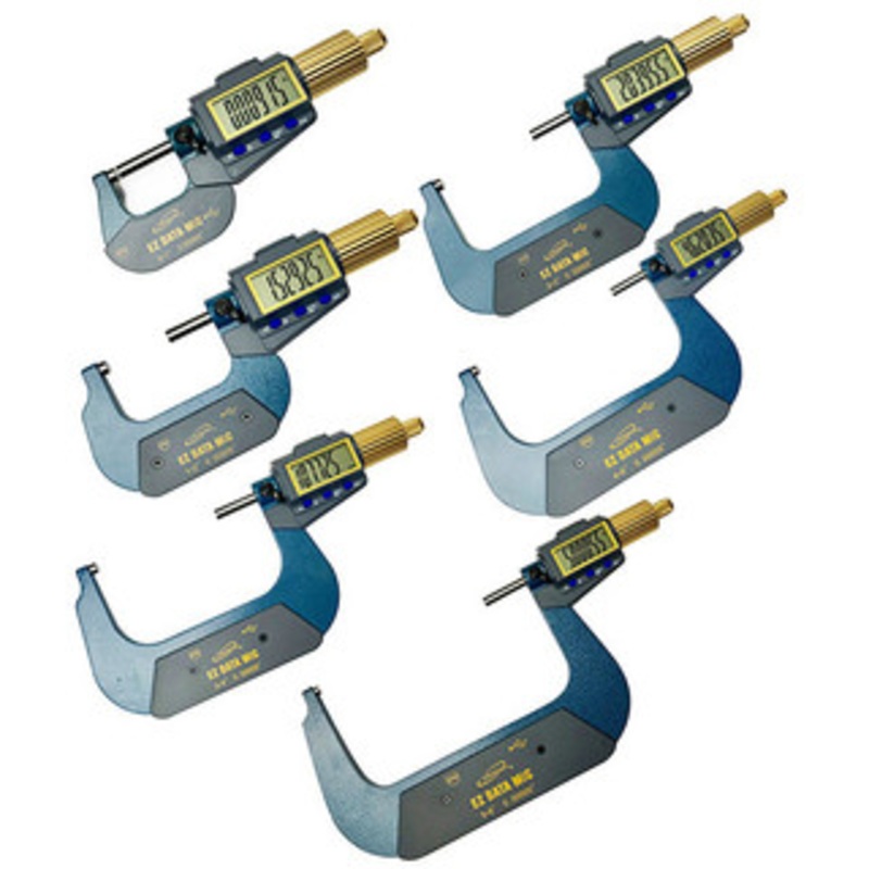 iGaging X-Large Display Electronic Bluetooth Capable Micrometer 0-6/0-150mm 6 Piece Set – 35-054-U66