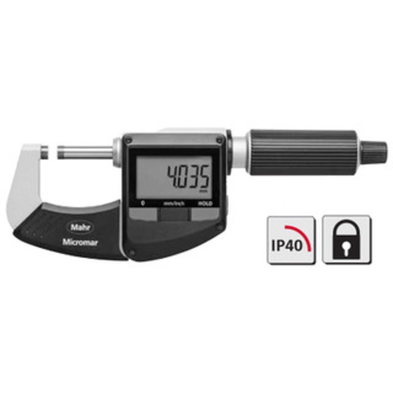 Mahr Micromar 40 ER Digital Micrometer, 0-25mm/0-1 – 4157010