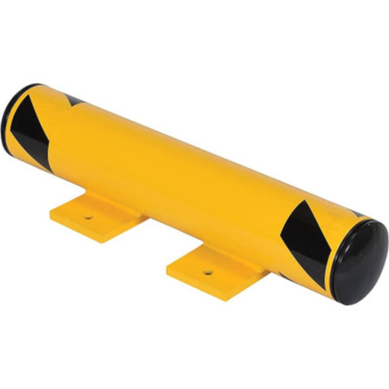Steel Floor Stop Bollard, 24in Length, Yellow