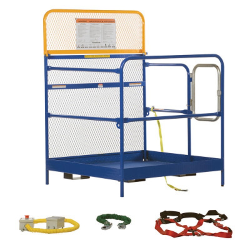 Steel Full Featured Work Platform, 48in x 48in, 1,000 lb., Blue