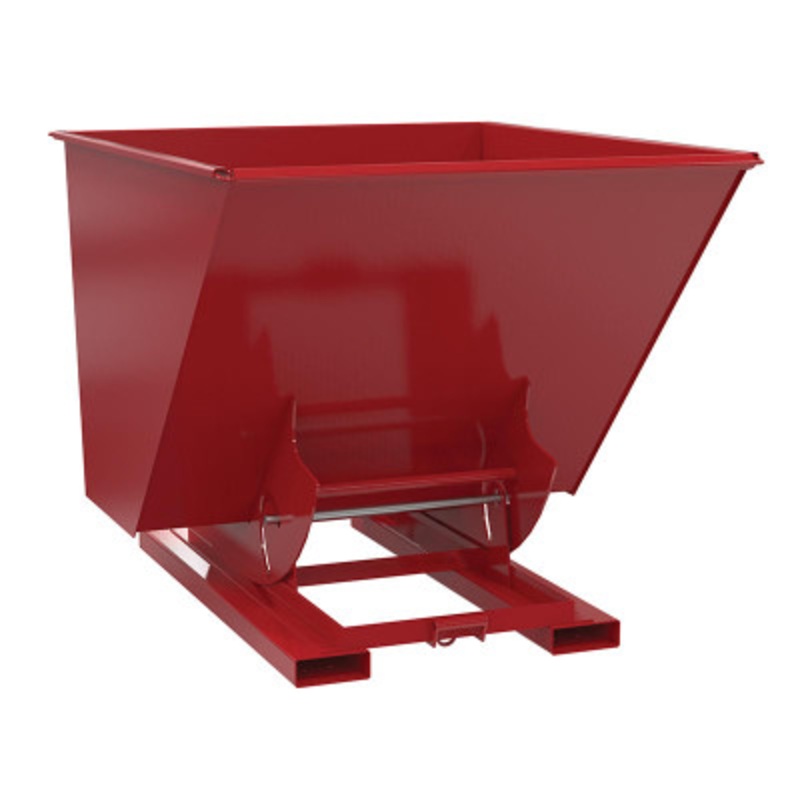 Steel Light Duty No Bump and Dump Hopper, 2 Cu Yd, 2000 lb., Red