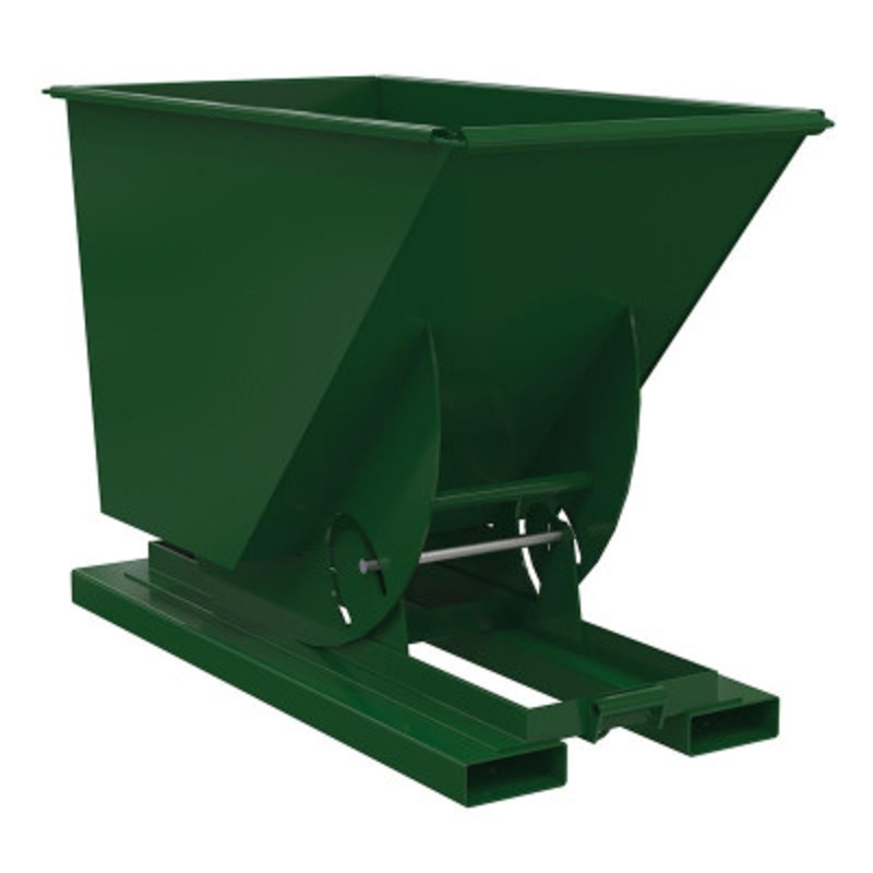 Steel No Bump and Dump Hopper, 3/4 Cu Yd, 2000 lb., Green