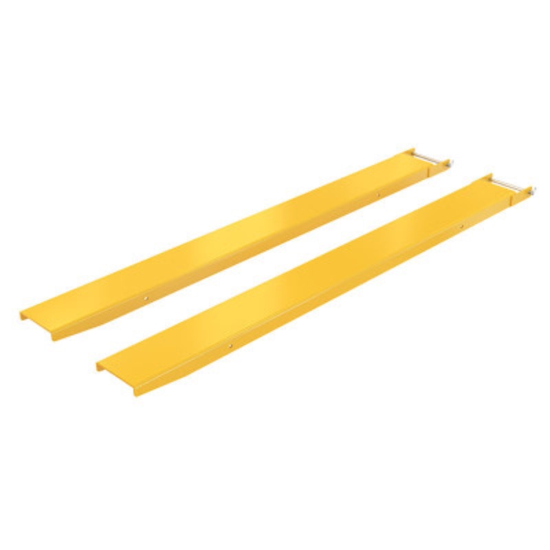 Steel Pin Style Fork Extensions, 8 x 84in, 4,000 lb., Yellow