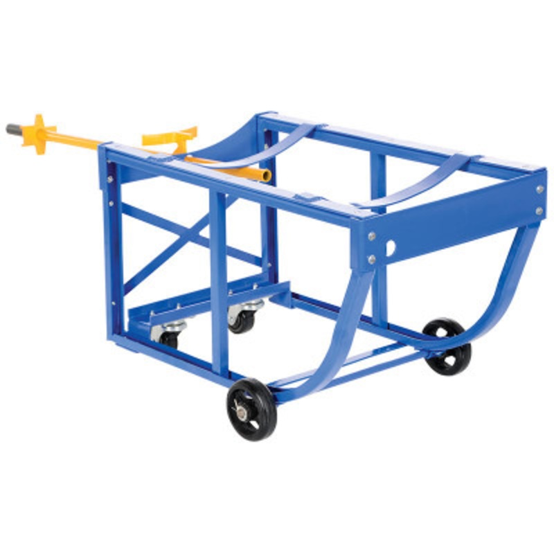 Rotating Drum Cart with Wheels, 31-3/4 x 19 x 21-1/2in, 800lb, Blue