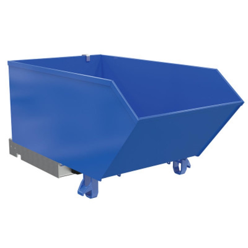 Steel Low Profile Self Dumping Hopper, 1/3 Cu Yd, 2000 lb., Blue