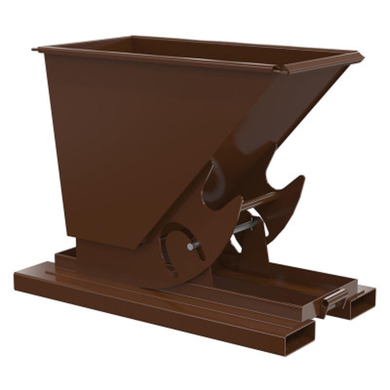 Steel No Bump and Dump Hopper, 1/3 Cu Yd, 4000 lb., Brown
