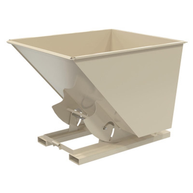 Steel No Bump and Dump Hopper, 2 Cu Yd, 4000 lb., Beige