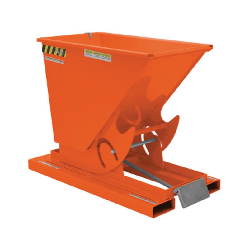 Steel Self Dumping Hopper, 1/4 Cu Yd, 4000 lb., Orange