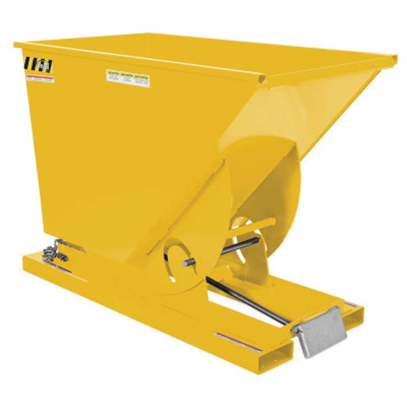 Steel Self Dumping Hopper, 3/4 Cu Yd, 4000 lb., Yellow