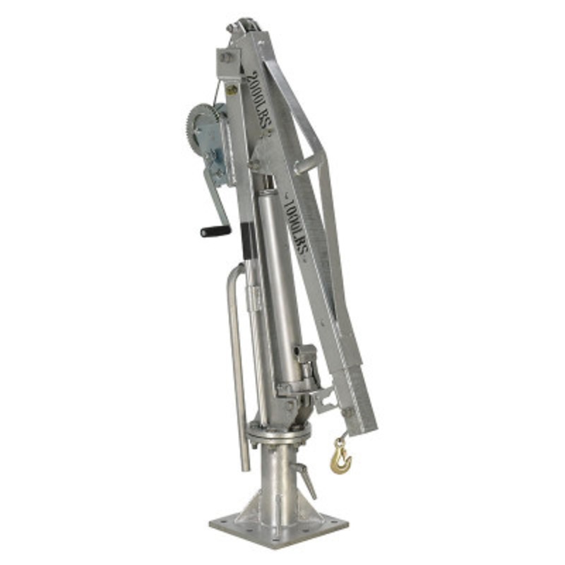 Winch Truck Jib Crane, 52in Reach, 1,000lb Extended Capacity, Gray