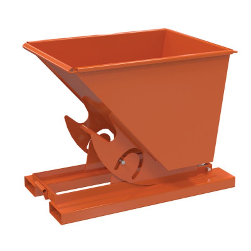 Steel No Bump and Dump Hopper, 1/2 Cu Yd, 2000 lb., Orange