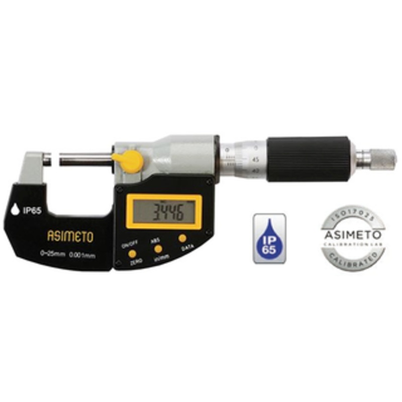 Asimeto IP65 Digital Outside Micrometer 0-1/0-25mm Range – 7105015