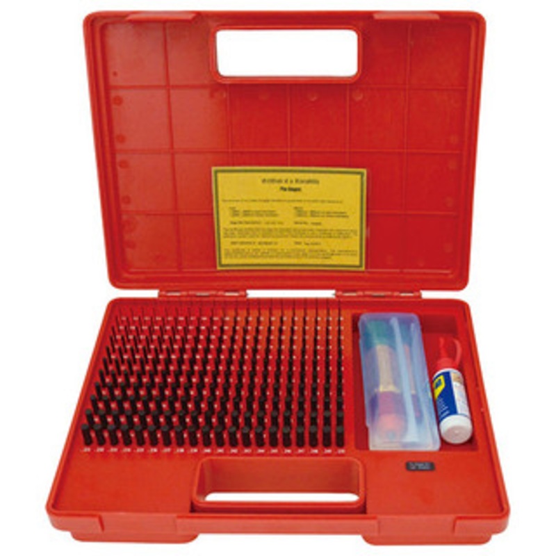 Precise Pro-Series Black-Oxided Steel Pin Gage Set, Minus Set, 240PC .0110 to .250 Range  – 4101-0102