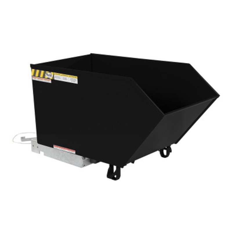Steel Low Profile Self Dumping Hopper, 1/2 Cu Yd, 2000 lb., Black