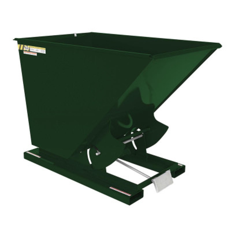 Steel Self Dumping Hopper, 1-1/2 Cu Yd, 4000 lb., Hunter Green