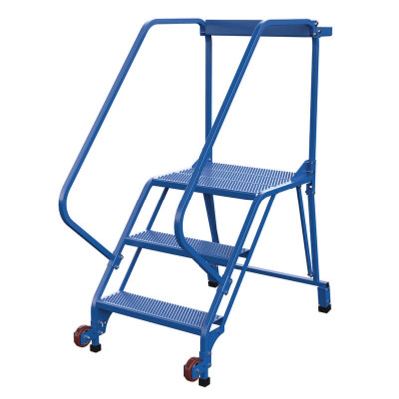 Tip-N-Roll Ladder, 50 Degree, 3 Straddle Perforated, 24in Width