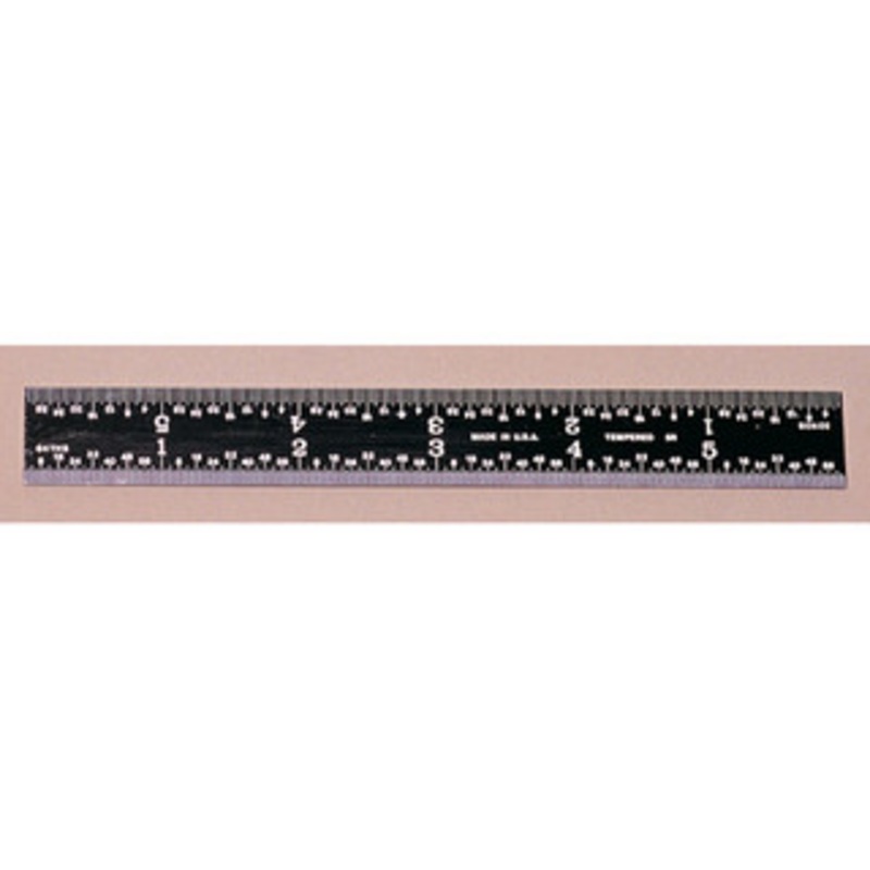 PEC Black Chrome Rigid Rule 150mm Metric – 752-150EZ