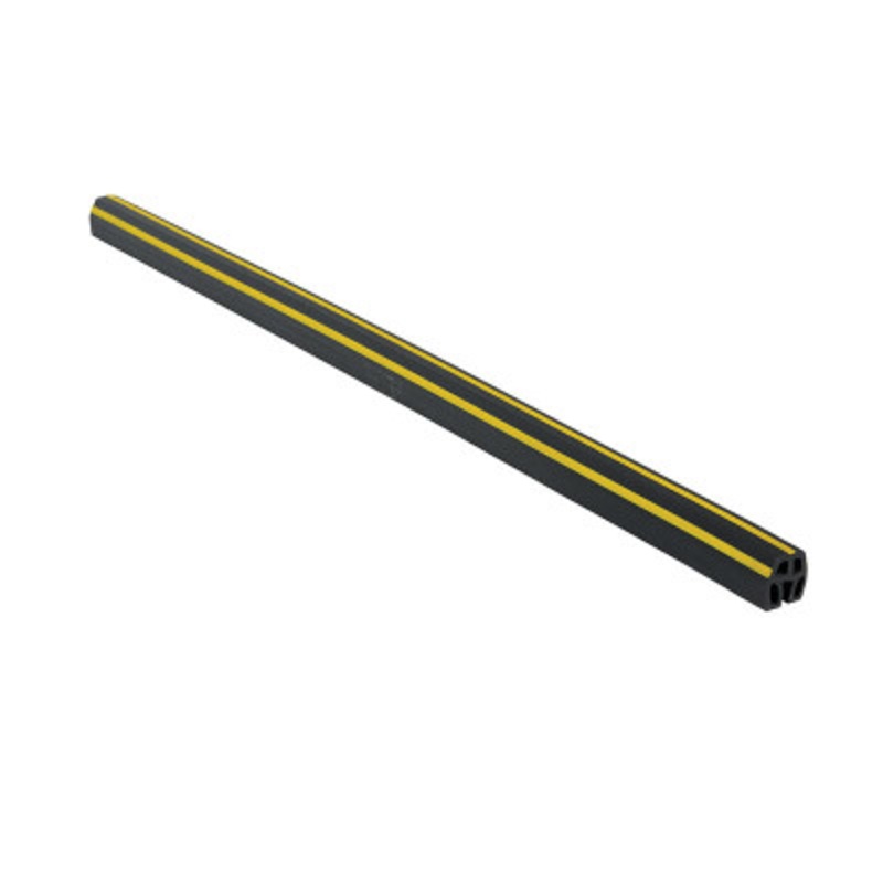 Rubber PVC Edge Guard 3/8in x 3/4in Slot, Black / Yellow