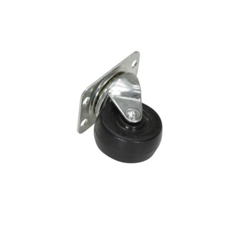 Rubber Swivel Caster, 2in x 1in Width 125 lb., Black