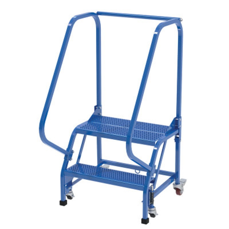 Slope Ladder 58 Degree 2 Perforated 23-9/16in Step, 350lb, Blue
