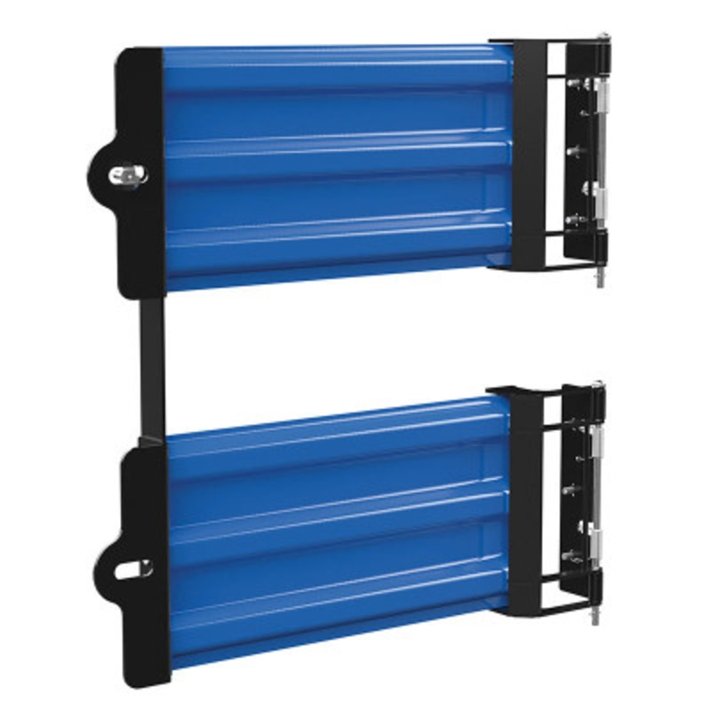Steel 3-Ribbed Guard Rail, Spring Gate 29.875in Length, Blue