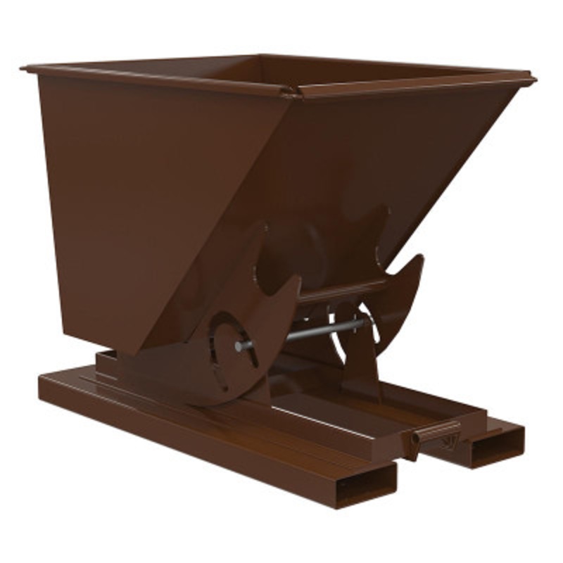 Steel No Bump and Dump Hopper, 1/2 Cu Yd, 4000 lb., Brown