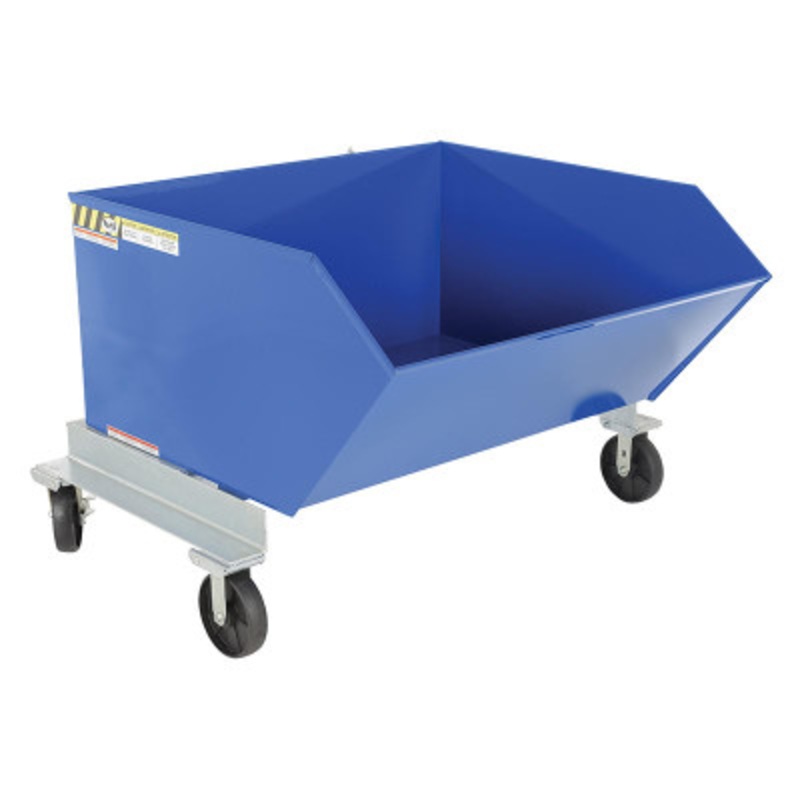 Steel Portable Tilting Hopper, 1 Cubic Yard, 2,000 lb., Blue