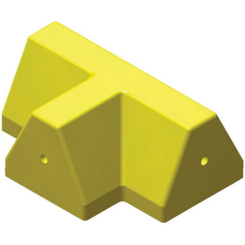 T Section Modular Guard Curb 12in x 6in x 5in, Yellow