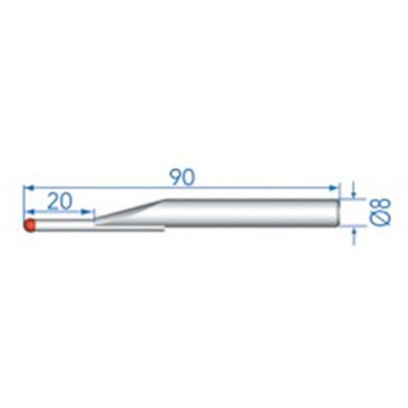 Fowler/Trimos Ruby Ball Probe  4mm, with 8mm Shank – 54-194-911-0