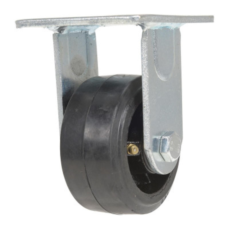 Rubber Rigid Caster, 4in Diameter x 2in Width 396 lb., Black