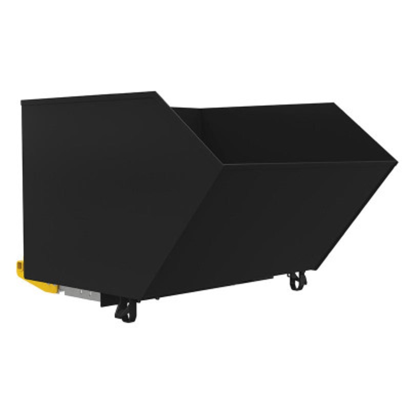 Steel Bump and Dump Hopper, 1-1/2 Cu Yd, 2,000 lb., Black