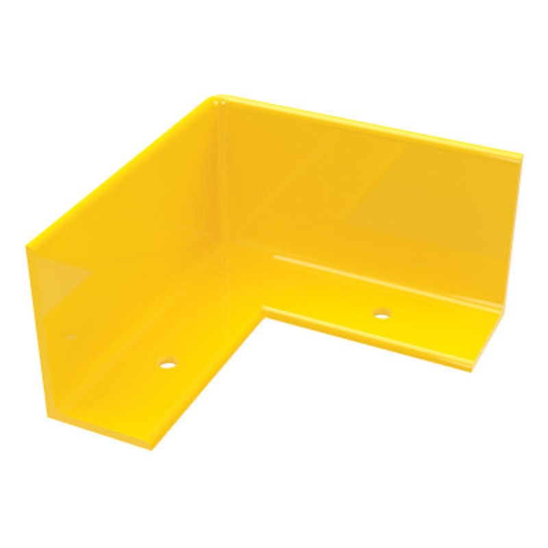 Steel Floor Safety Curb 90 Degree Corner 3/8in Thick, Yellow