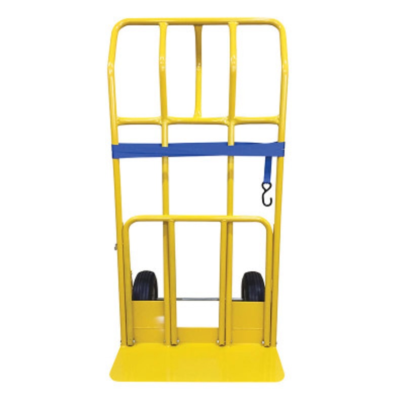 Steel Hand Truck Wide Load Pneumatic Wheels, 600 lb., Yellow