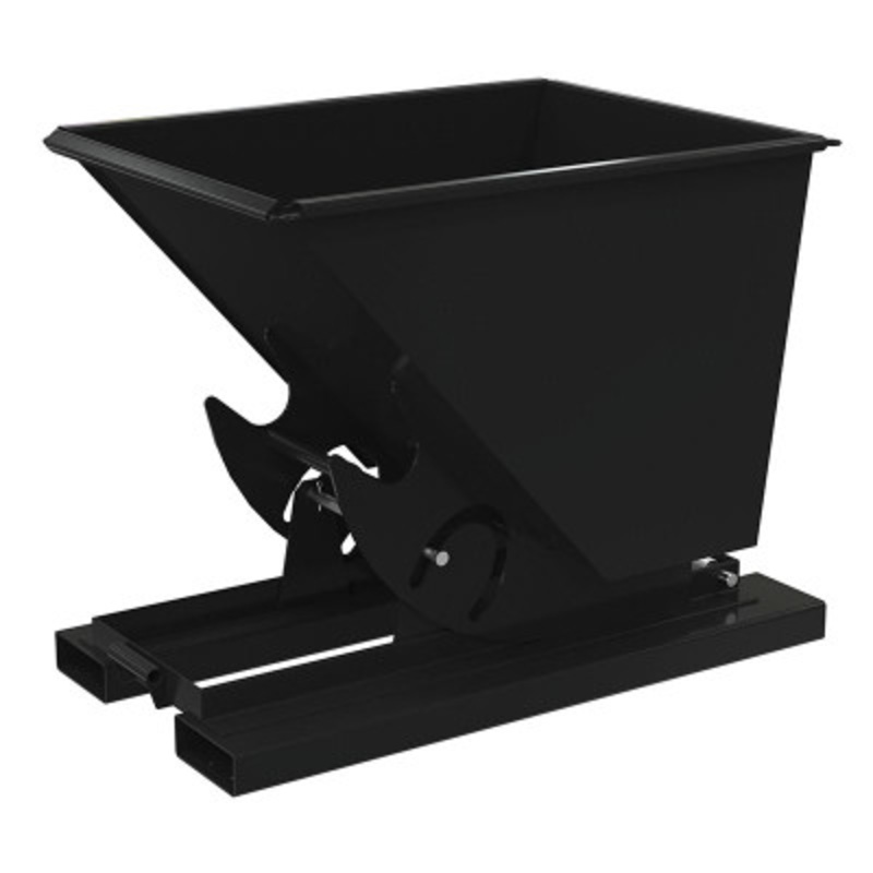 Steel HD No Bump and Dump Hopper, 1/2 Cu Yd, 6000 lb., Black