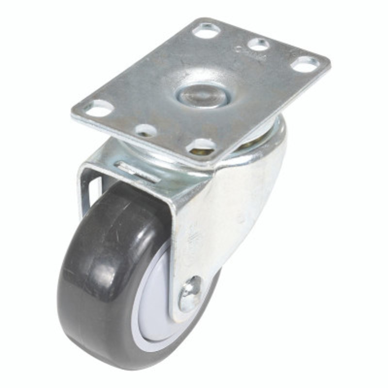 Swivel Caster, 3 x 1-1/4in Width 150 lb., Light, Gray/Black