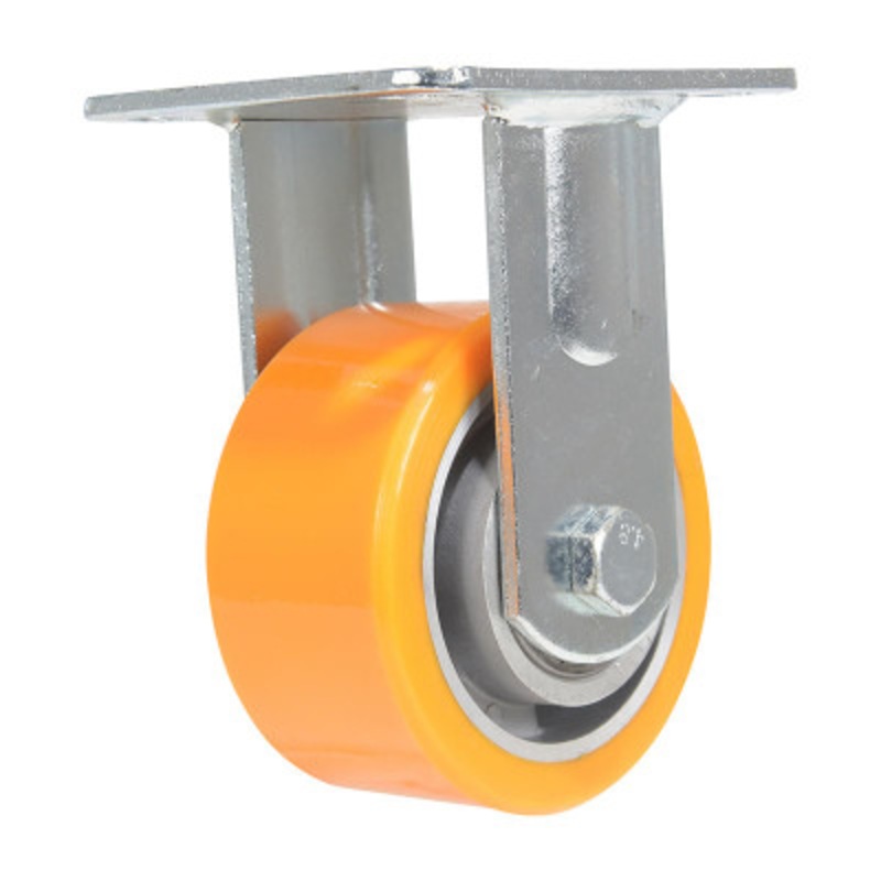 Rigid Caster, 4in Diameter x 2in Width 660 lb., Orange/Gray