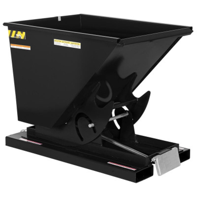 Steel Medium Duty Self Dumping Hopper, 1/2 Cu Yd, 4000 lb., Black