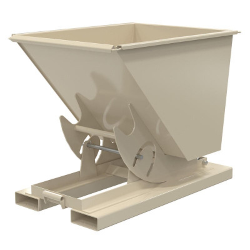 Steel No Bump and Dump Hopper, 1/2 Cu Yd, 2000 lb., Beige