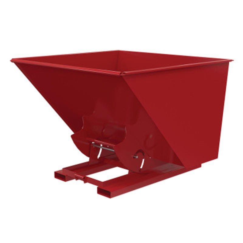 Steel No Bump and Dump Hopper, 2-1/2 Cu Yd, 2000 lb., Red