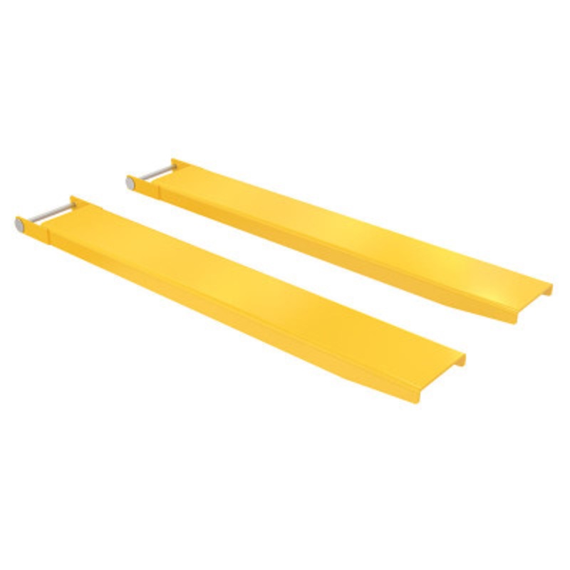 Steel Pin Style Fork Extensions, 7 x 54in, 4,000 lb., Yellow