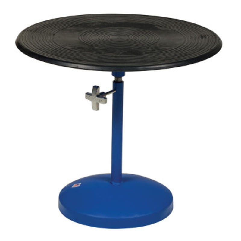 TurnTable, 24in Manual 21-32in Height Adjust, 300 lb., Blue