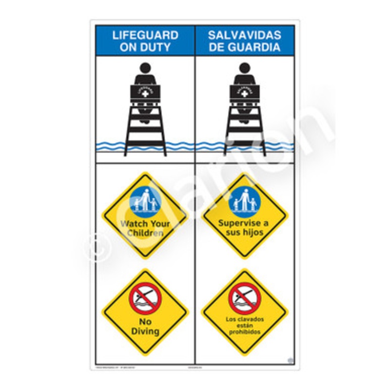 Lifeguard on Duty Watch Your Children Sign (WSS2310-b)