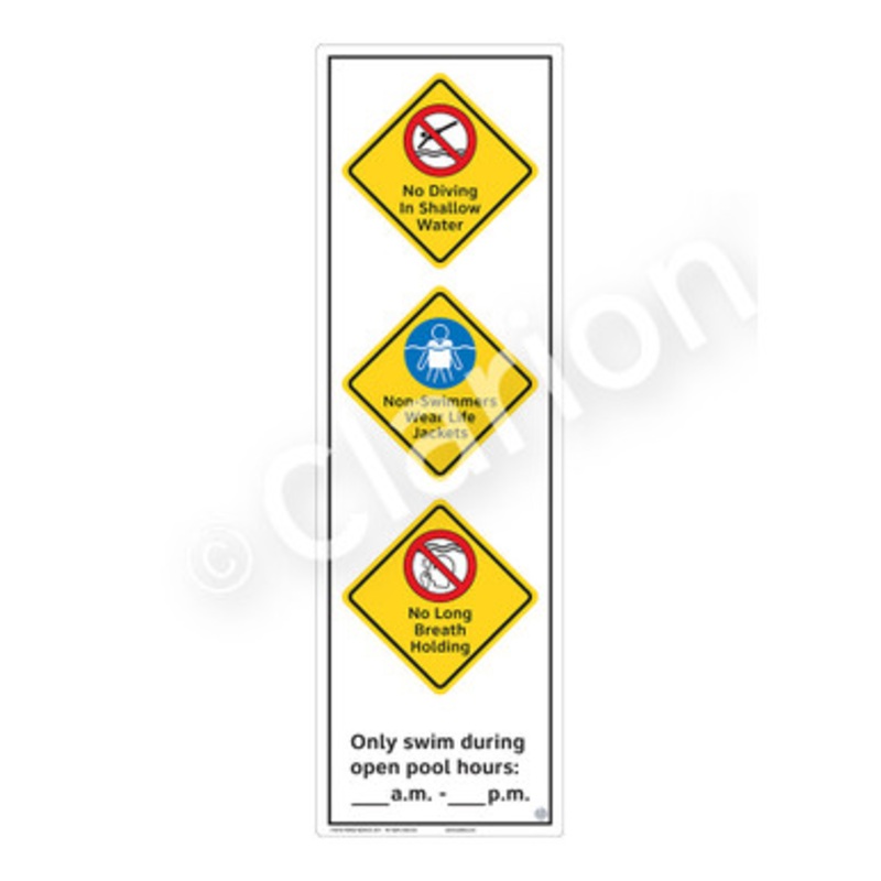 No Diving In Shallow Water Sign (WSS2374-e)