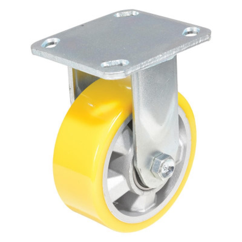 Rigid Caster, 5in Diameter x 2in Width 595 lb., Yellow/Gray