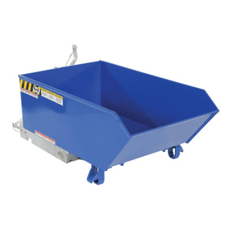 Steel Low Profile Self Dumping Hopper, 1/4 Cu Yd, 2000 lb., Blue