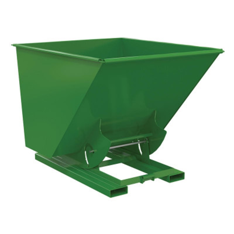Steel No Bump and Dump Hopper, 2 Cu Yd, 2000 lb., Green